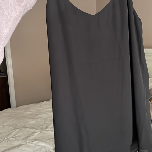 Lily White black front cross adjustable tie tank top size large - Picture 6 of 10